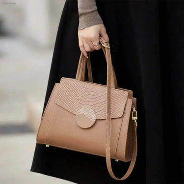 Zooler 2025 Handmade Genuine Leather Shoulder Bag for Women, stylish and perfect for businesswomen on the go.